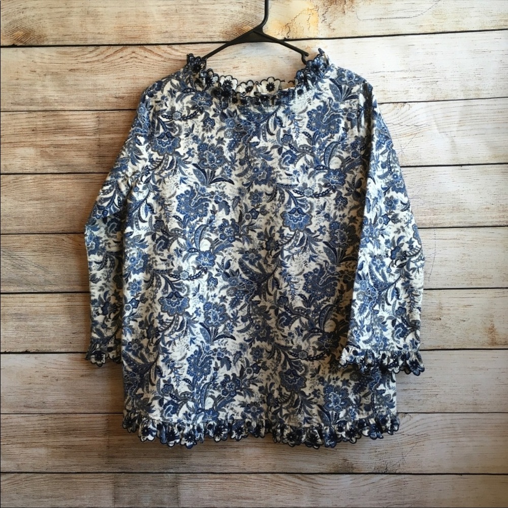 Ann Mashburn Paisley Ruffle Top